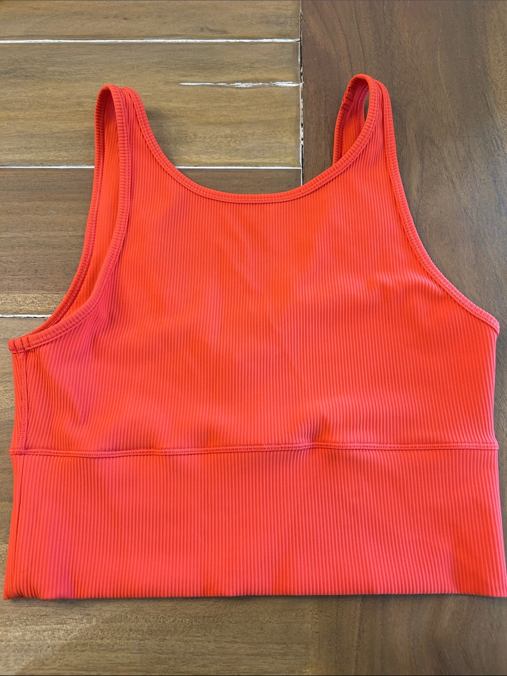 Red Lululemon Ribbed Crop Tank Top
